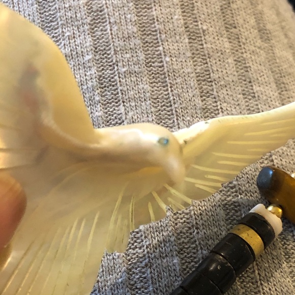 Vintage pearl eagle heishi bead necklace - Picture 6 of 7